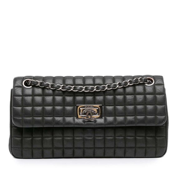 Pre-Loved Chanel Chocolate Bar Iridescent Calfskin Bubble Flap - Picture 1 of 10